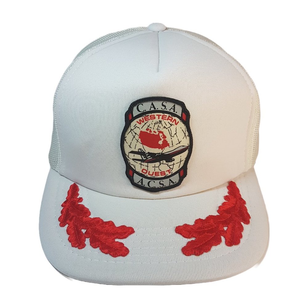 Vintage 80s CASA /ASCA Western Hat Snapback Trucker Hat Classic Cap Aviation